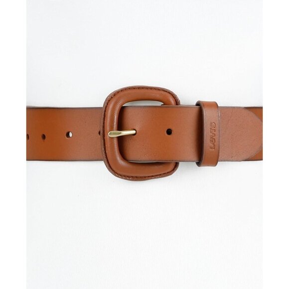 Women's Tan Imported Casual Wrapped Buckle Leather Belt For Jeans Dresses - Picture 4 of 7